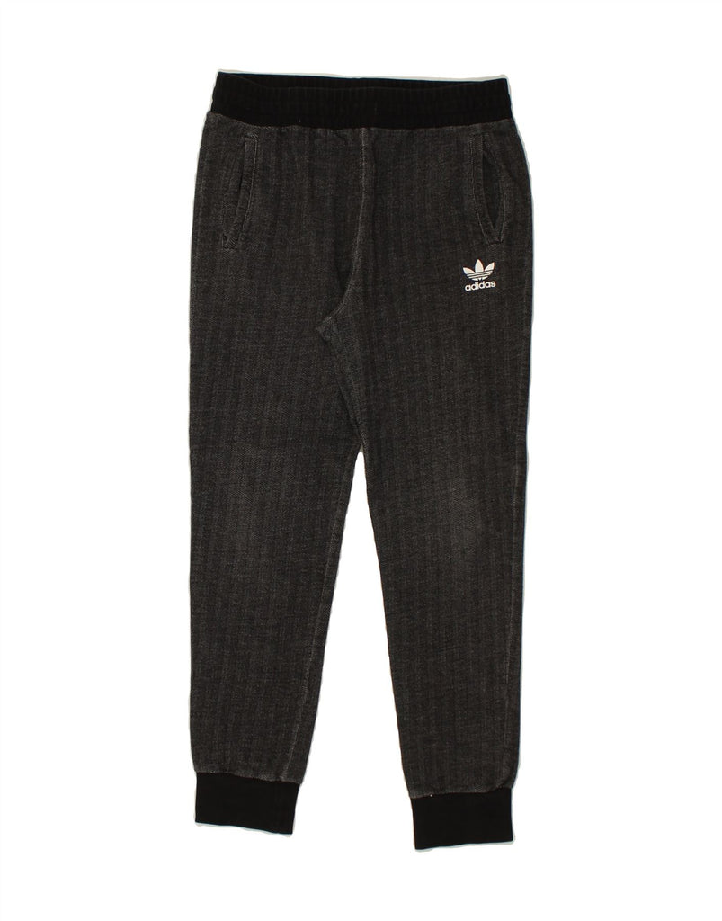 ADIDAS Boys Tracksuit Trousers Joggers 13-14 Years Grey Herringbone | Vintage Adidas | Thrift | Second-Hand Adidas | Used Clothing | Messina Hembry 