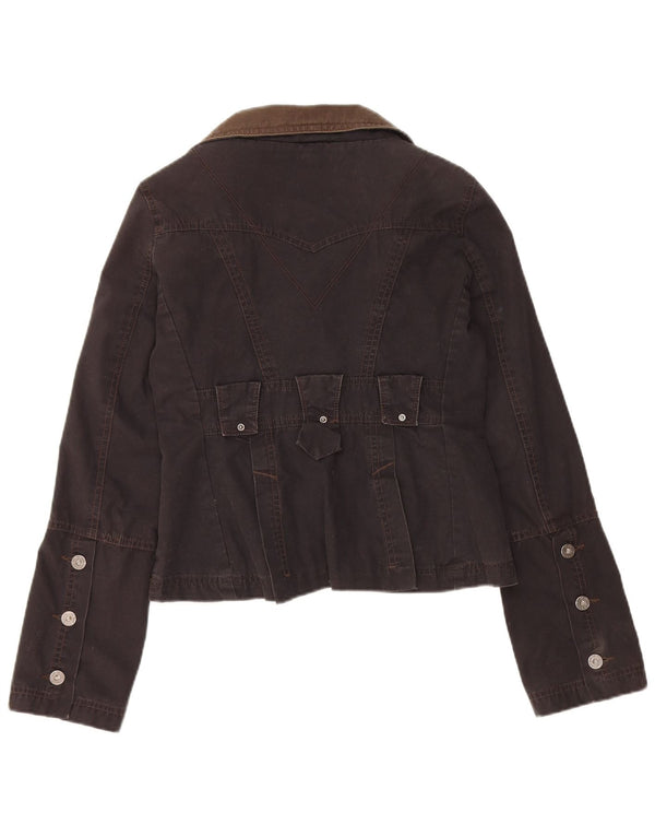 Diesel Womens 3 Button Blazer Jacket UK 12 Medium Black Cotton