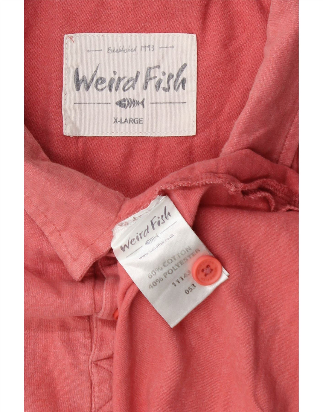 WEIRD FISH Mens Polo Shirt XL Pink Cotton