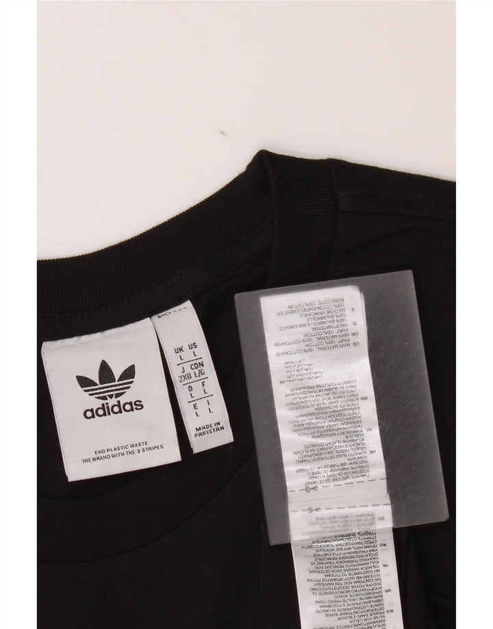 Adidas Mens Graphic T-Shirt Top Large Black Cotton