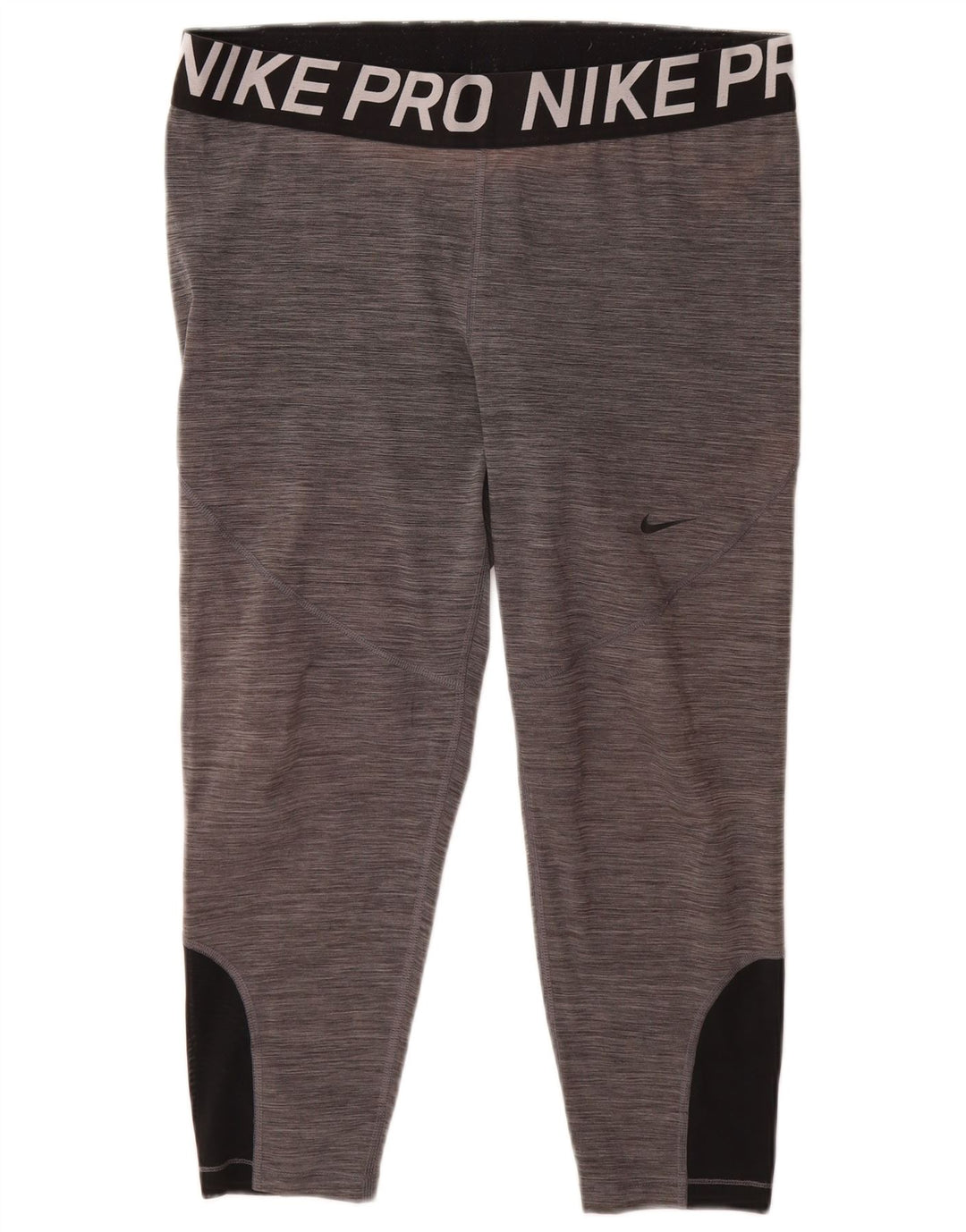 NIKE Womens Dri Fit Graphic Capri Leggings UK 20 2XL  Grey Colourblock