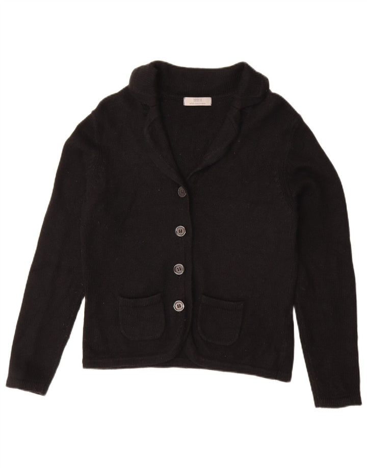 Marks & Spencer Womens Cardigan Sweater UK 12 Medium Black Cotton