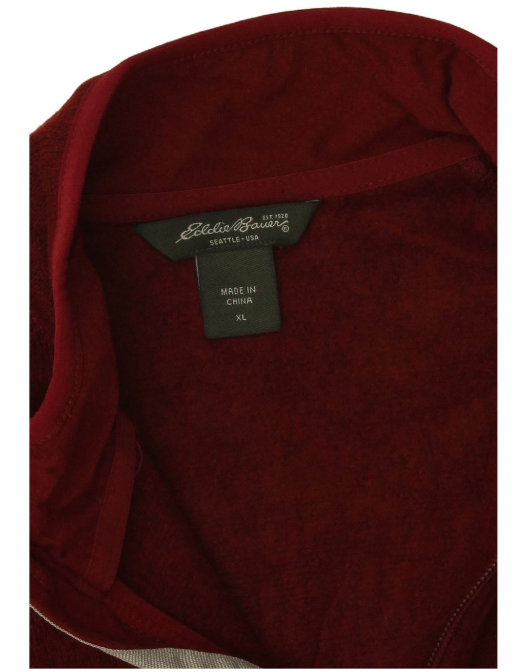 Eddie Bauer Womens Tracksuit Top Jacket UK 18 XL Red Flecked Polyester