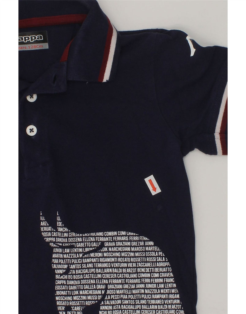 KAPPA Boys Graphic Polo Shirt 7-8 Years Navy Blue Cotton | Vintage Kappa | Thrift | Second-Hand Kappa | Used Clothing | Messina Hembry 