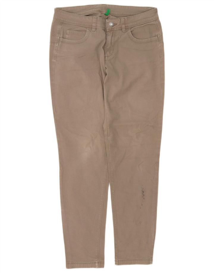 Benetton Womens Slim Casual Trousers W30 L30 Beige