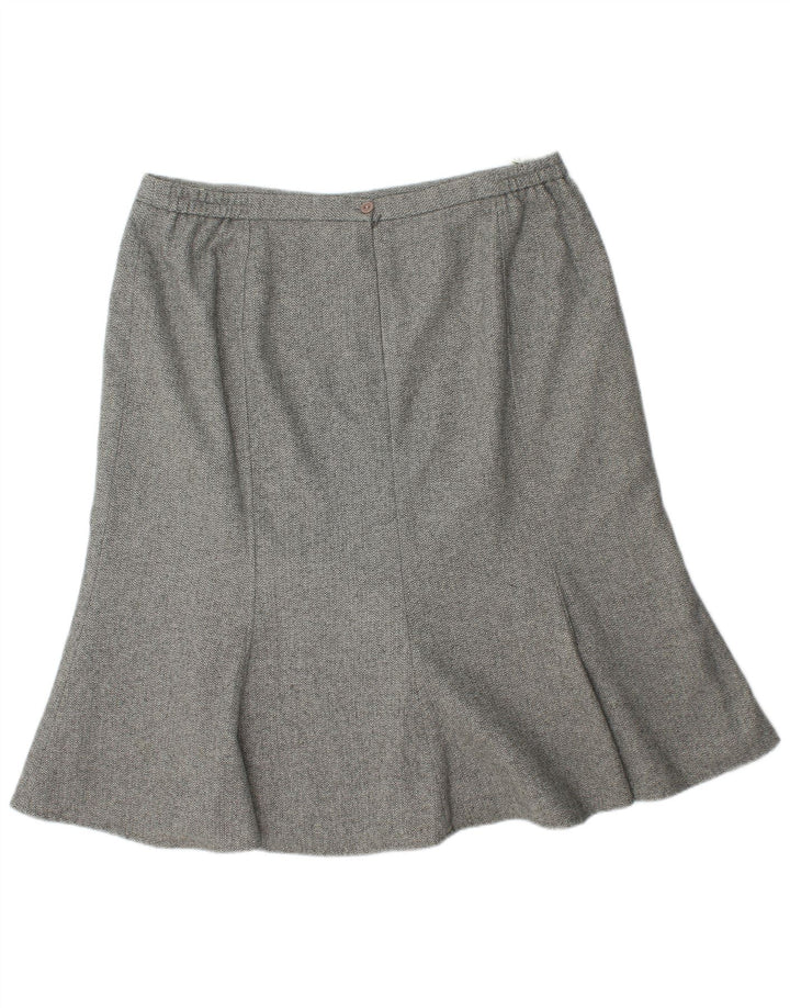 EASTEX Womens Trumpet Skirt UK 20 2XL W40  Grey Herringbone Polyester