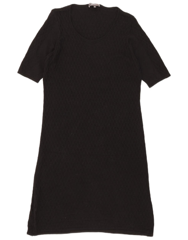 Marks & Spencer Womens Per Una Short Sleeves Jumper Dress UK 16 Large Black