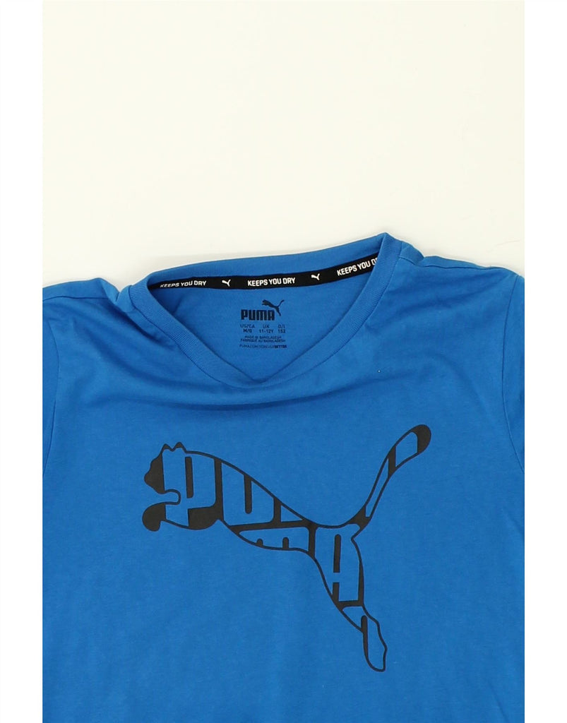 PUMA Boys Graphic T-Shirt Top 11-12 Years Blue Cotton Vintage Puma and Second-Hand Puma from Messina Hembry 