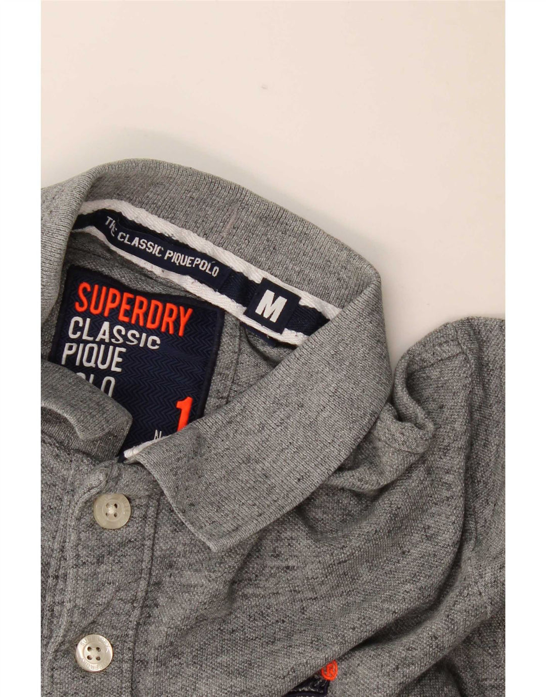 Superdry Mens Polo Shirt Medium Grey Flecked
