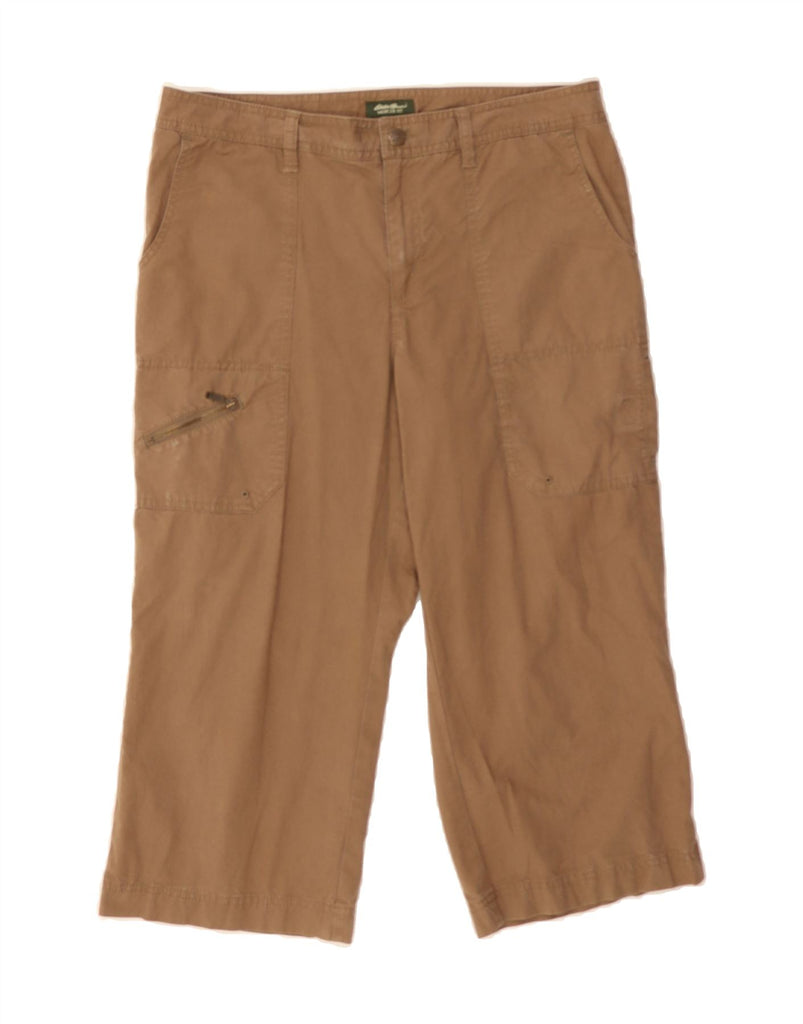 EDDIE BAUER Womens Cargo Capri Trousers US 12 Large W32 L20 Brown Cotton Vintage Eddie Bauer and Second-Hand Eddie Bauer from Messina Hembry 