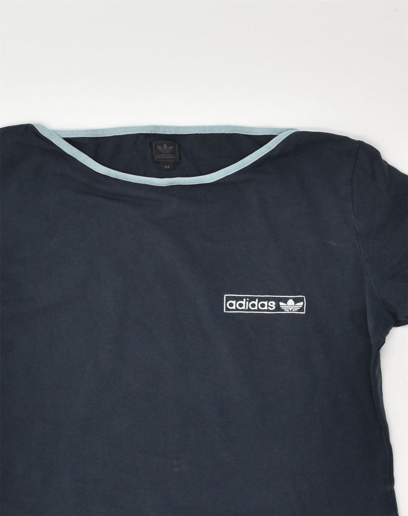 ADIDAS Womens T-Shirt Top EU 38 Medium Navy Blue Cotton | Vintage Adidas | Thrift | Second-Hand Adidas | Used Clothing | Messina Hembry 