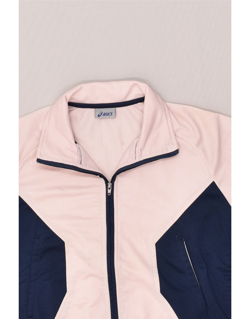 ASICS Girls Tracksuit Top Jacket 7-8 Years Pink Colourblock | Vintage Asics | Thrift | Second-Hand Asics | Used Clothing | Messina Hembry 