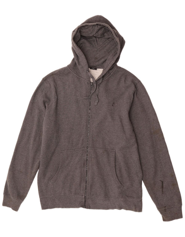Starter Mens Zip Hoodie Sweater Large Grey Cotton
