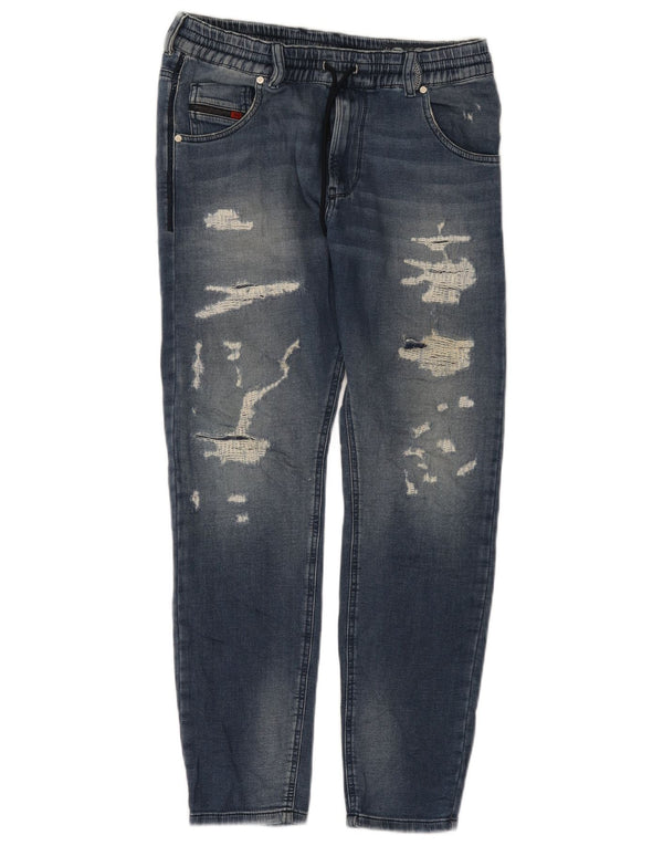 Diesel Womens Distressed Tapered Jeans W27 L28 Blue Cotton