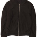Zara Mens Bomber Jacket UK 40 Large Black Cotton