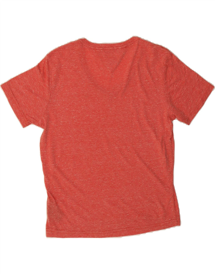 TOMMY HILFIGER Womens T-Shirt Top UK 10 Small Red Flecked Polyester Vintage Tommy Hilfiger and Second-Hand Tommy Hilfiger from Messina Hembry 