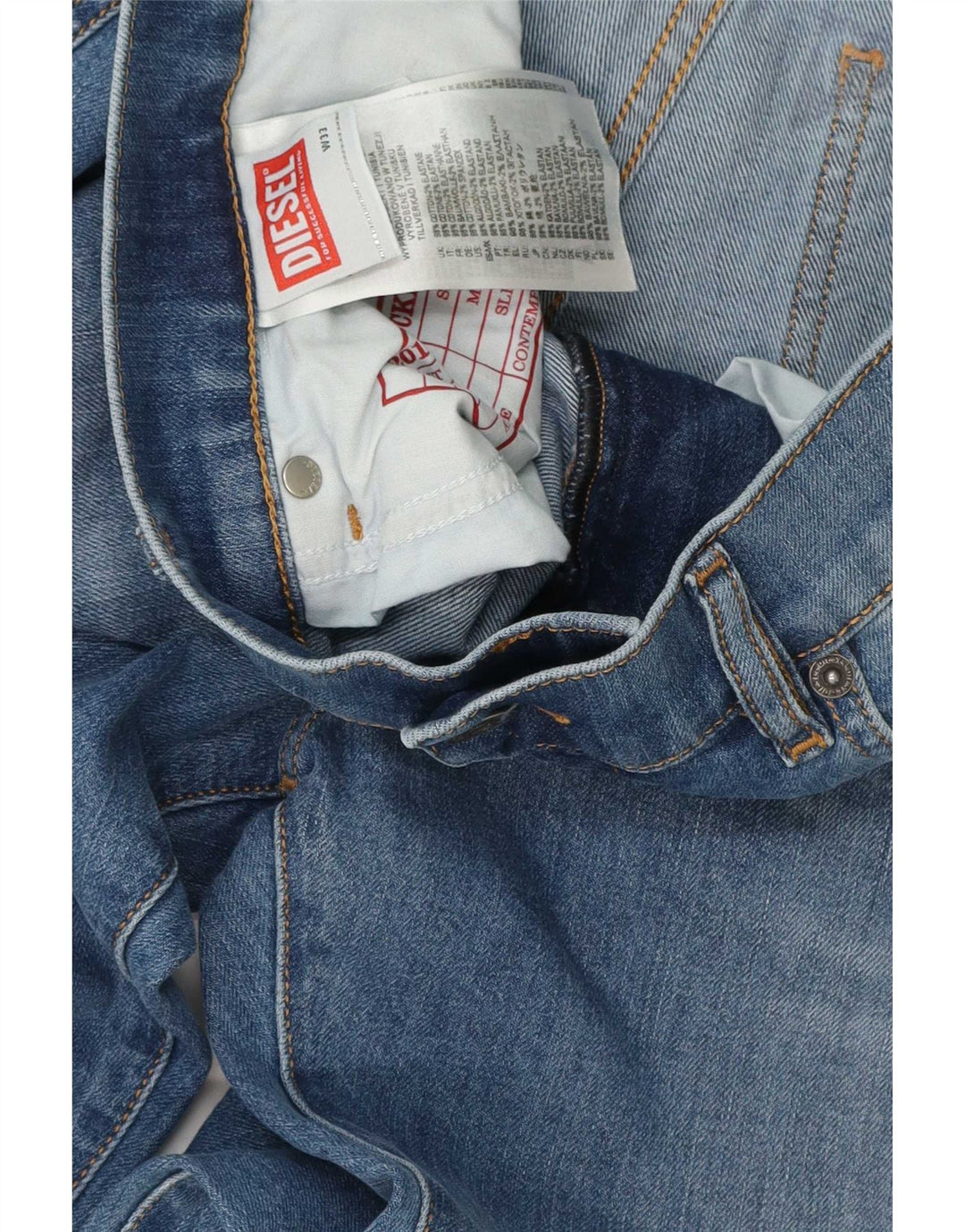 Diesel Mens Slim Jeans W33 L32 Blue Cotton