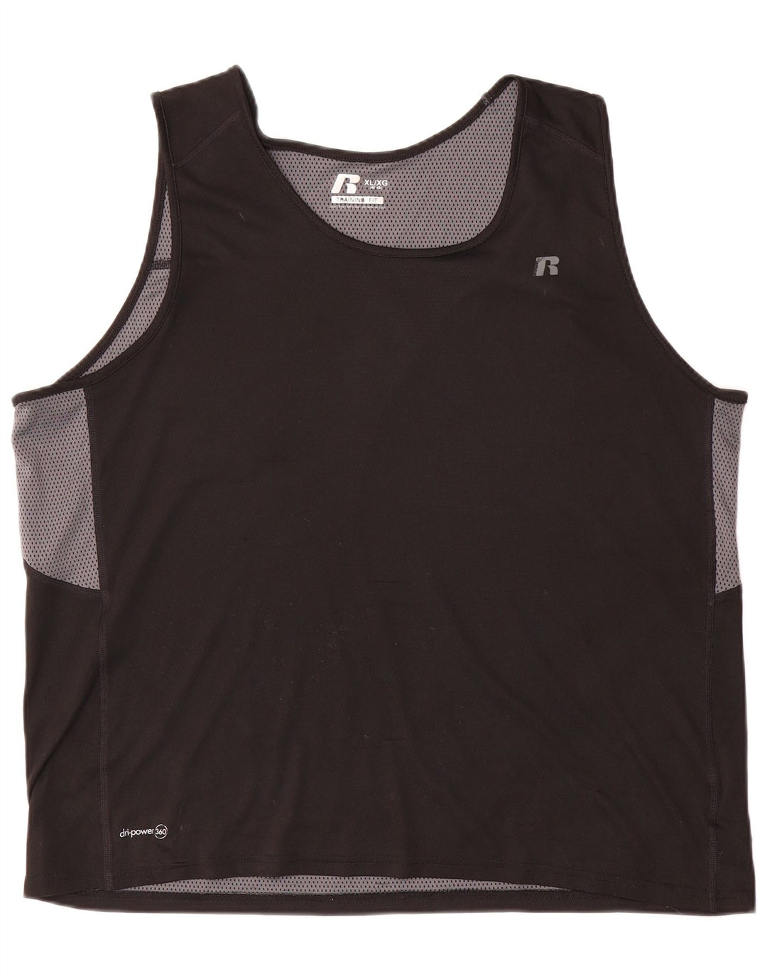 RUSSELL ATHLETIC Mens Vest Top UK 46/48 XL Black Colourblock Polyester