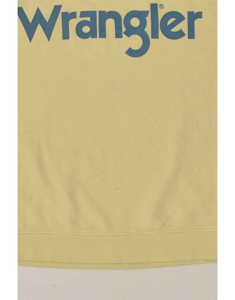 WRANGLER Mens Graphic Sweatshirt Jumper Small Yellow Cotton | Vintage Wrangler | Thrift | Second-Hand Wrangler | Used Clothing | Messina Hembry 