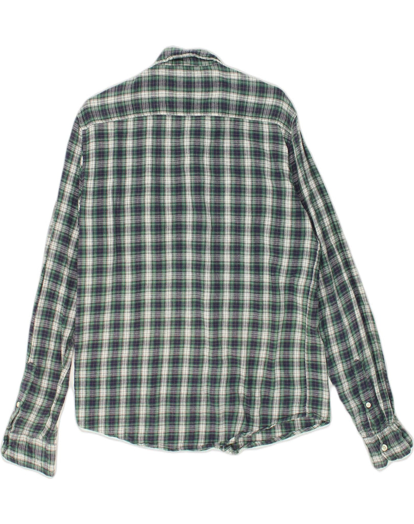 PULL & BEAR Mens Flannel Shirt Large Green Check Cotton | Vintage Pull & Bear | Thrift | Second-Hand Pull & Bear | Used Clothing | Messina Hembry 