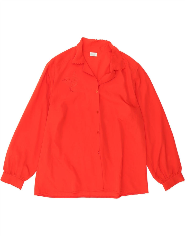 VINTAGE Womens Shirt Blouse UK 16 Large Red Vintage Vintage and Second-Hand Vintage from Messina Hembry 