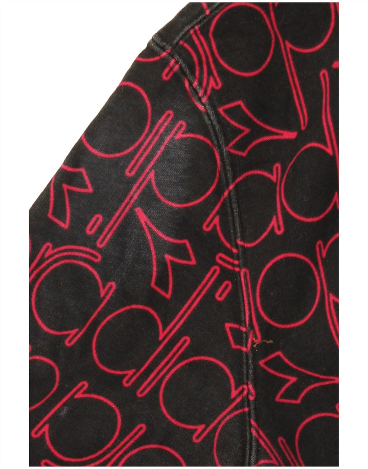 DIADORA Mens Graphic Hoodie Jumper Medium Black Cotton