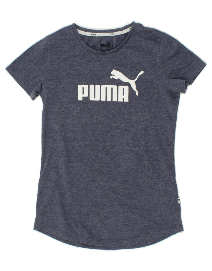 PUMA Womens Graphic T-Shirt Top UK 8 Small Navy Blue Polyester Vintage Puma and Second-Hand Puma from Messina Hembry 