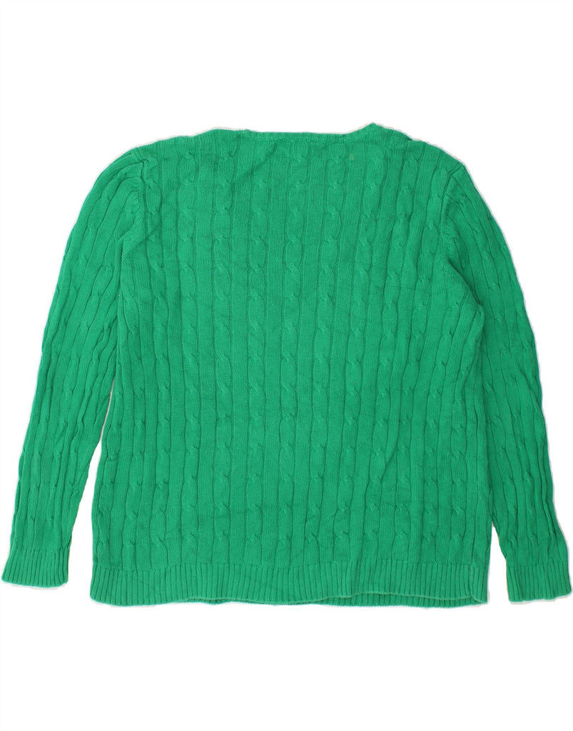 CHAPS Womens V-Neck Jumper Sweater UK 20 2XL Green Cotton | Vintage Chaps | Thrift | Second-Hand Chaps | Used Clothing | Messina Hembry 