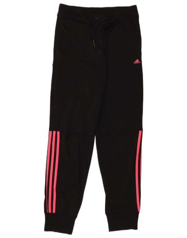 Adidas Girls Tracksuit Trousers Joggers 14-15 Years Black Polyester