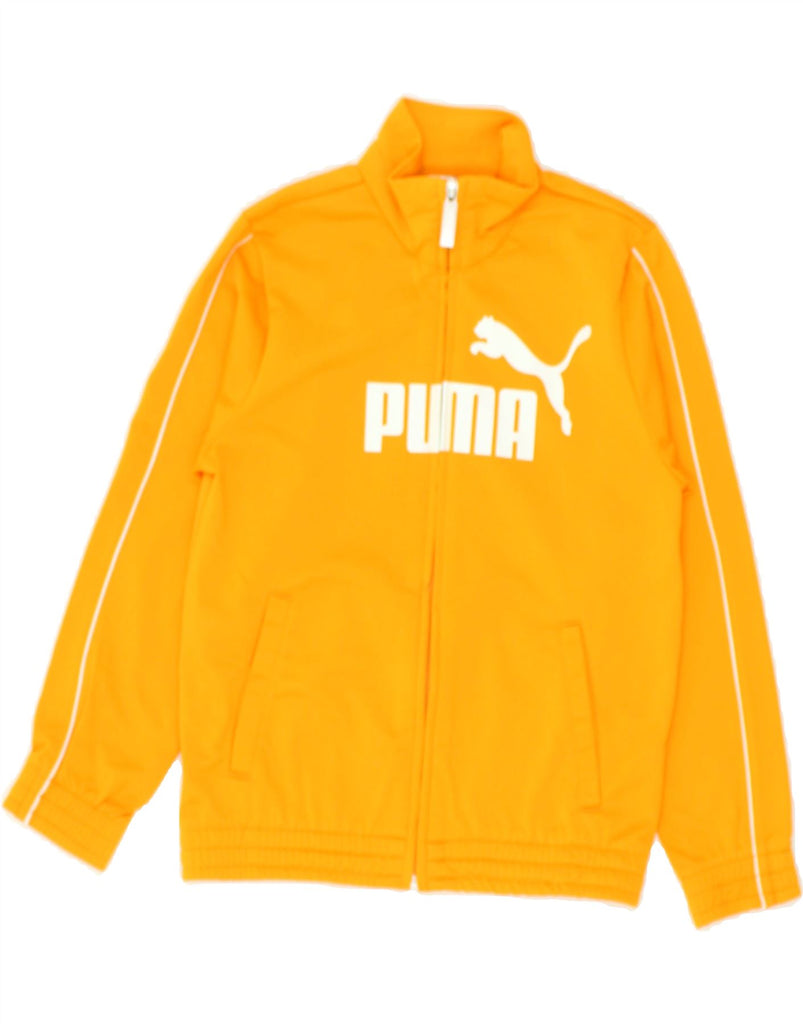 PUMA Girls Graphic Tracksuit Top Jacket 7-8 Years  Yellow Polyester | Vintage Puma | Thrift | Second-Hand Puma | Used Clothing | Messina Hembry 