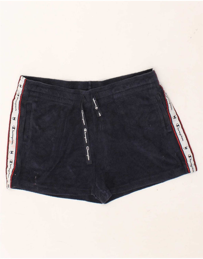 CHAMPION Womens Graphic Sport Shorts UK 18 XL Navy Blue Cotton Vintage Champion and Second-Hand Champion from Messina Hembry 