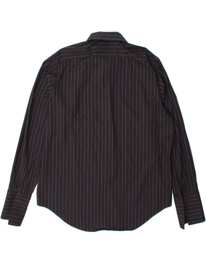 DKNY Mens Formal Shirt Size 17 XL Brown Striped Cotton Vintage Dkny and Second-Hand Dkny from Messina Hembry 