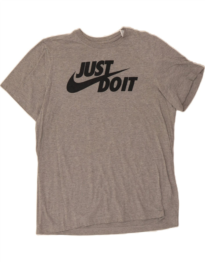 NIKE Mens Graphic T-Shirt Top Large Grey Cotton Vintage Nike and Second-Hand Nike from Messina Hembry 