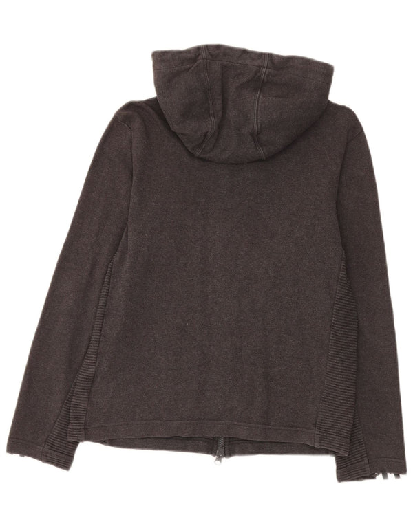 Adidas Womens Graphic Zip Hoodie Sweater UK 6 XS Grey Cotton