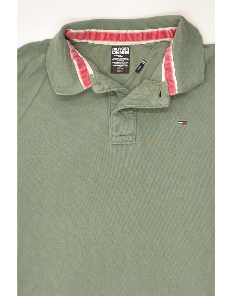 TOMMY HILFIGER Mens Polo Shirt Medium Green Cotton | Vintage Tommy Hilfiger | Thrift | Second-Hand Tommy Hilfiger | Used Clothing | Messina Hembry 