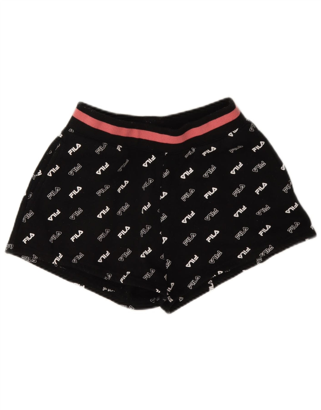 Fila Womens Graphic Sport Shorts UK 6 XS Black Polyester