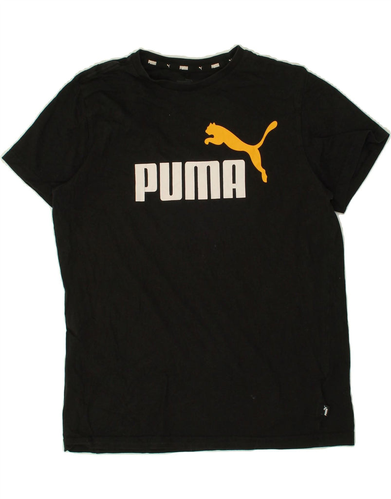 PUMA Boys Graphic T-Shirt Top 15-16 Years Black Cotton Vintage Puma and Second-Hand Puma from Messina Hembry 