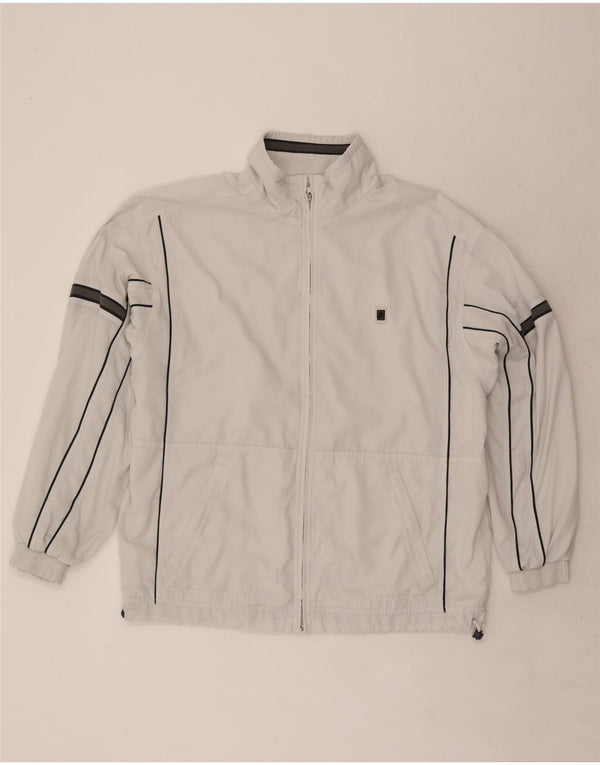 Lotto Mens Tracksuit Top Jacket XL White Striped Polyester