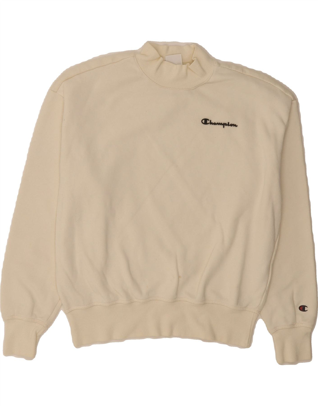 CHAMPION Womens Sweatshirt Jumper UK 14 Medium Off White Cotton Vintage Champion and Second-Hand Champion from Messina Hembry 