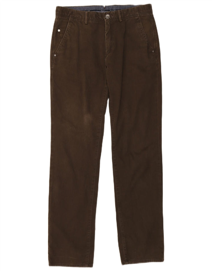 MASSIMO DUTTI Mens Straight Chino Trousers EU 40 Medium W31 L32 Brown