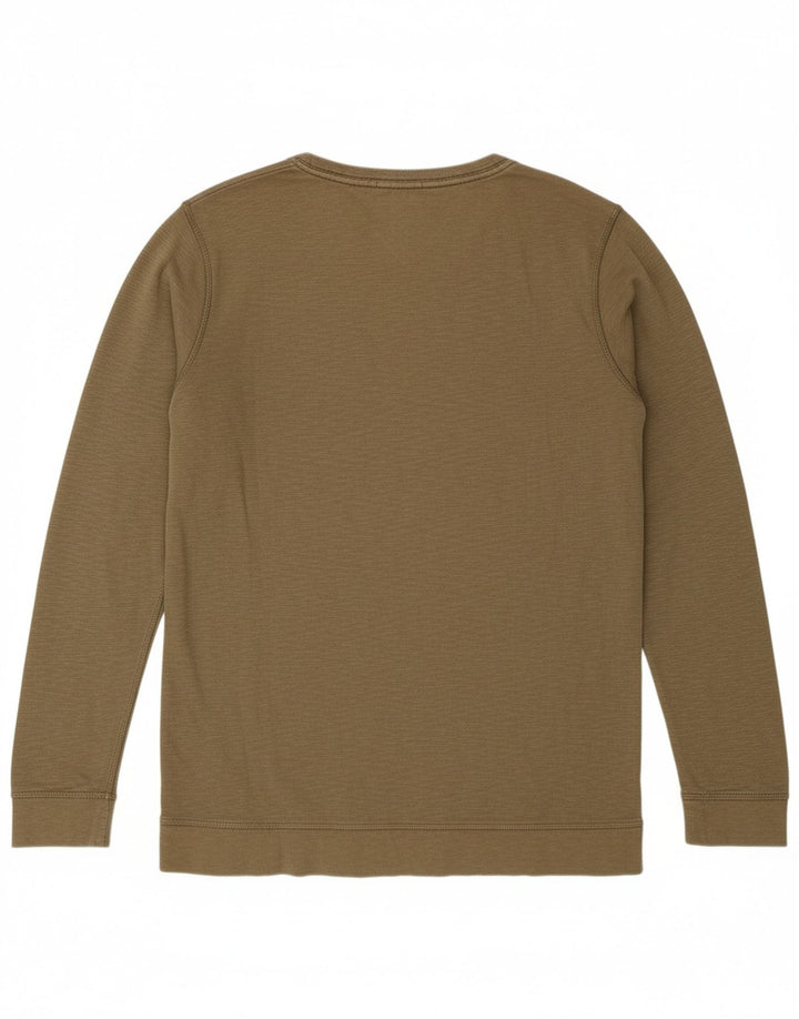 TOMMY HILFIGER Mens Crew Neck Jumper Sweater Medium Khaki Cotton