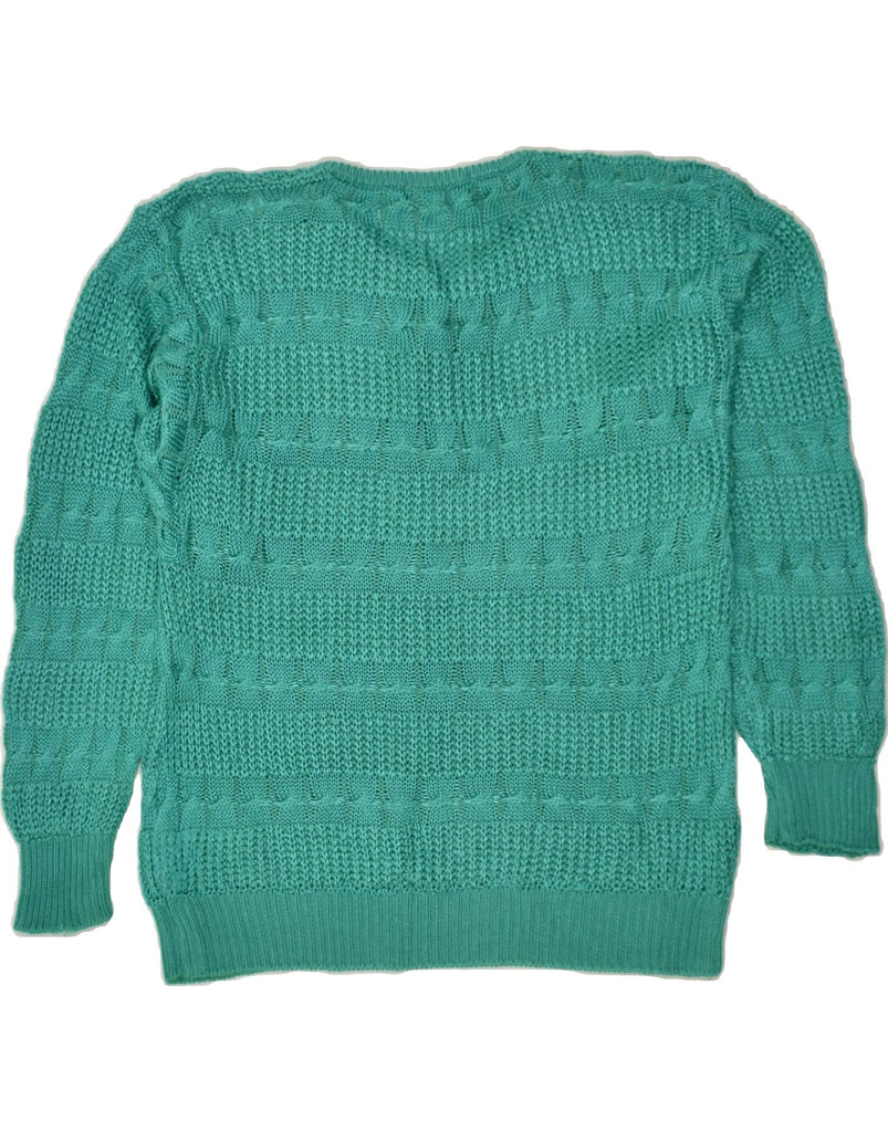 MALINA WONG Womens Crew Neck Jumper Sweater EU 40 Medium Turquoise | Vintage Malina Wong | Thrift | Second-Hand Malina Wong | Used Clothing | Messina Hembry 