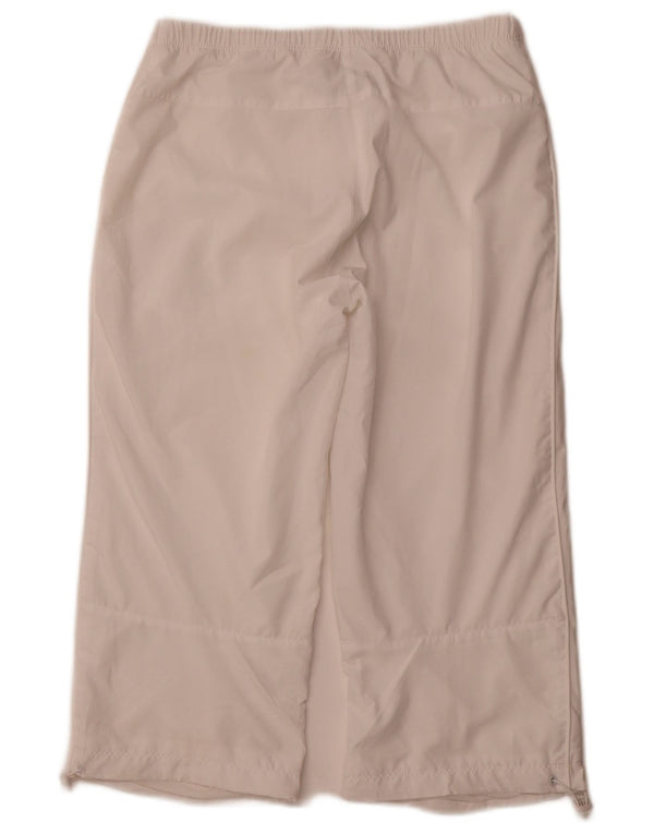 NIKE Womens Capri Tracksuit Trousers UK 8/10 Small White Sports