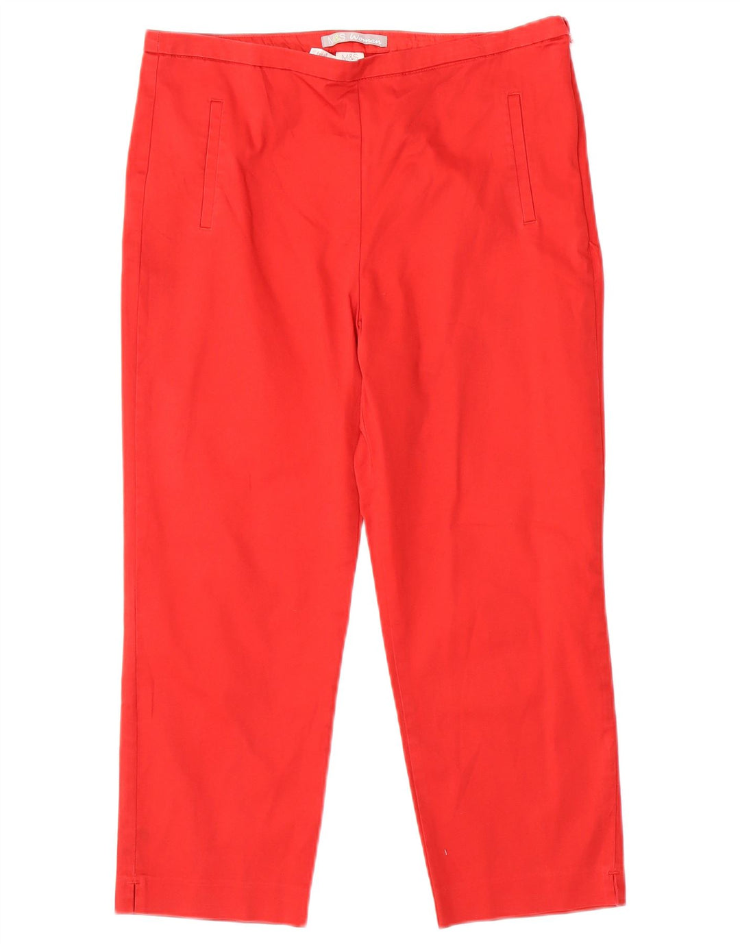 Marks & Spencer Womens Straight Capri Trousers UK 12 Medium W30 L21 Red