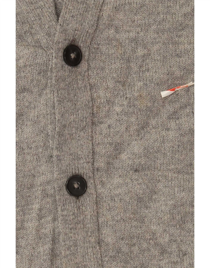 Marks & Spencer Mens Cardigan Sweater Medium Grey Lambswool