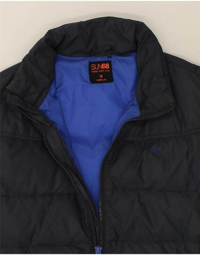 SUN68 Boys Hooded Padded Jacket 11-12 Years Navy Blue Polyamide | Vintage Sun68 | Thrift | Second-Hand Sun68 | Used Clothing | Messina Hembry 