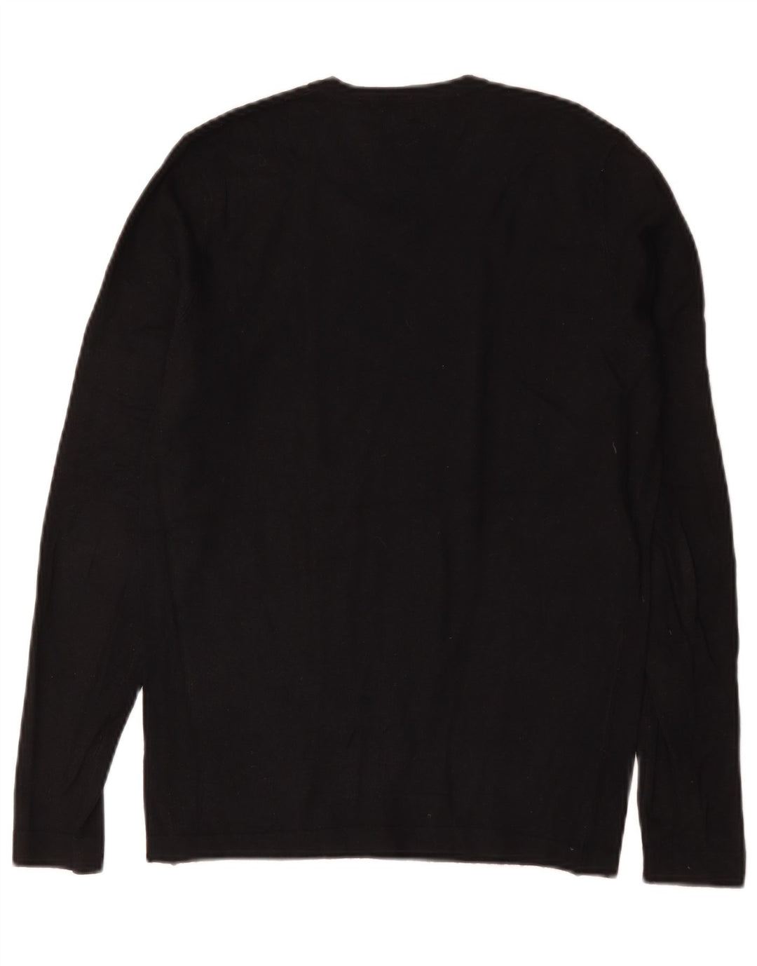 Zara Mens V-Neck Jumper Sweater Small Black