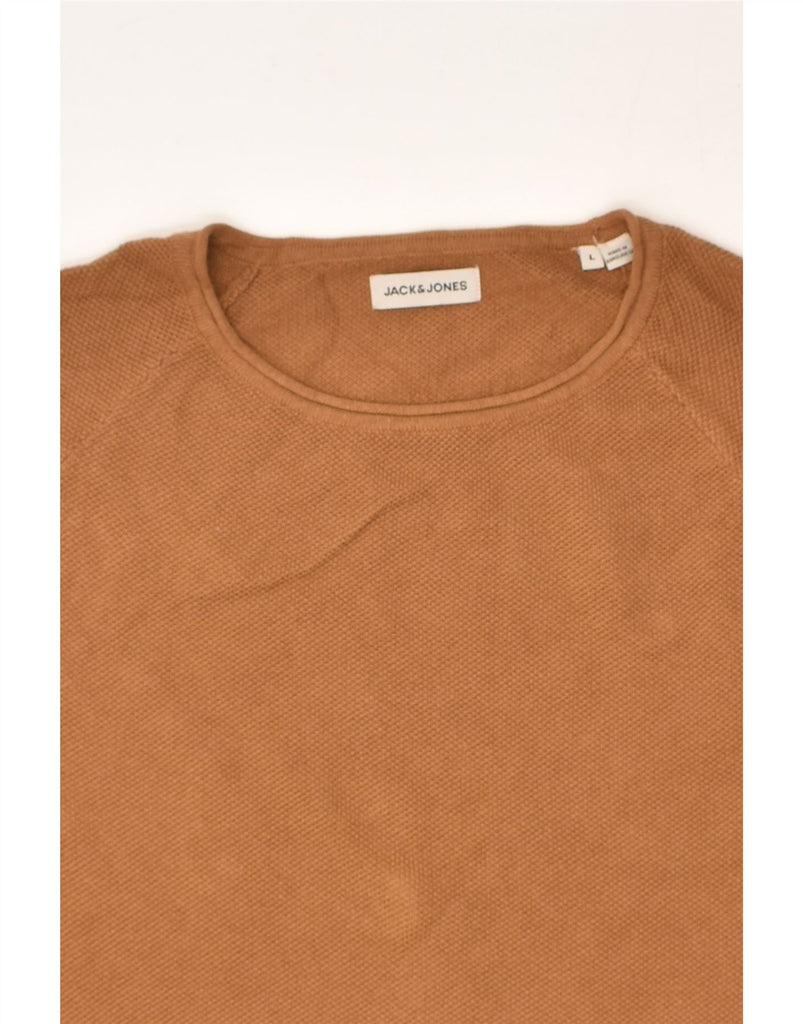 JACK & JONES Mens Crew Neck Jumper Sweater Large Brown Cotton | Vintage Jack & Jones | Thrift | Second-Hand Jack & Jones | Used Clothing | Messina Hembry 