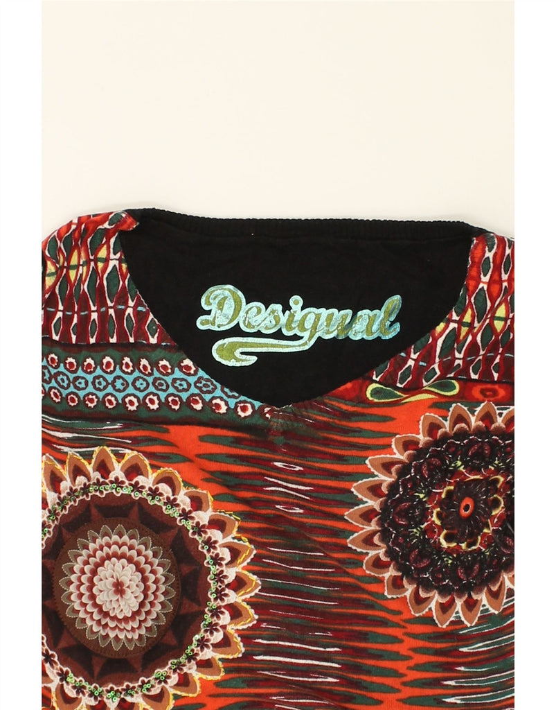 DESIGUAL Womens Graphic V-Neck Jumper Sweater UK 8 Small Multicoloured | Vintage Desigual | Thrift | Second-Hand Desigual | Used Clothing | Messina Hembry 