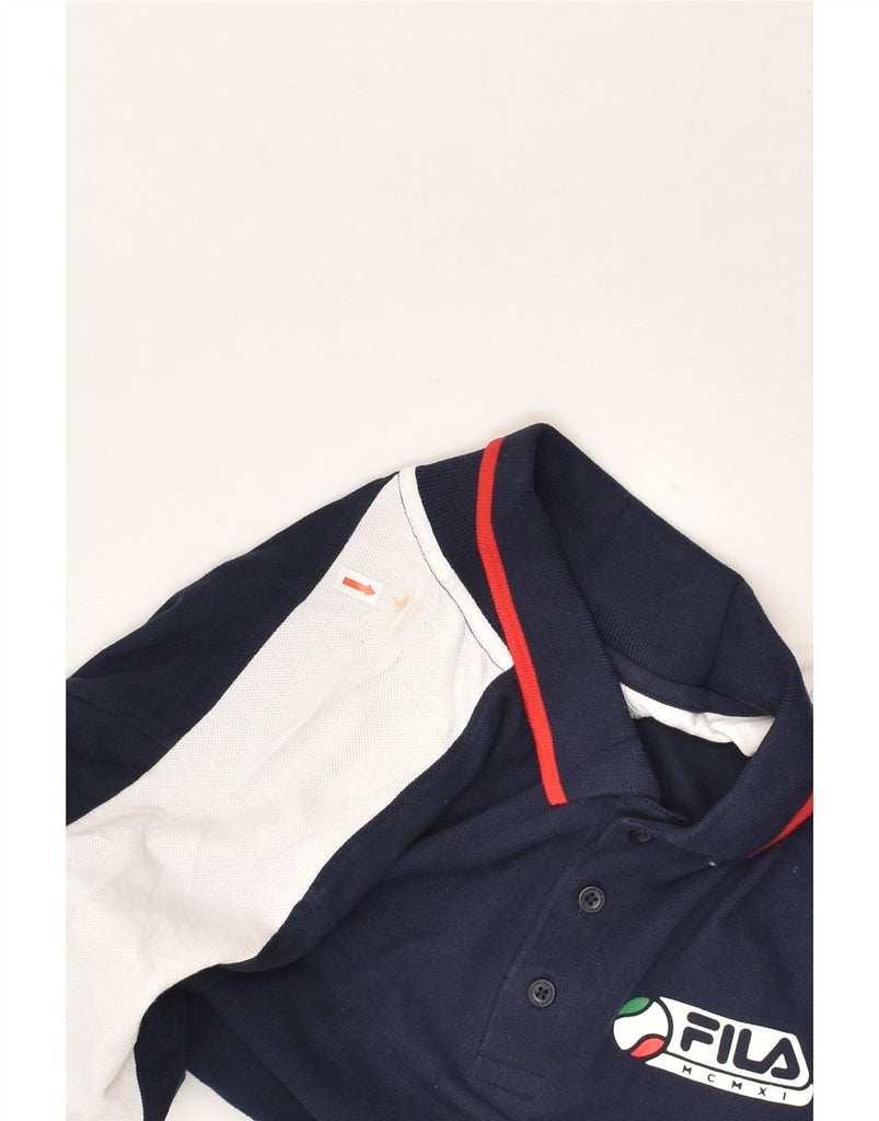 FILA Mens Polo Shirt Small Navy Blue Cotton | Vintage Fila | Thrift | Second-Hand Fila | Used Clothing | Messina Hembry 